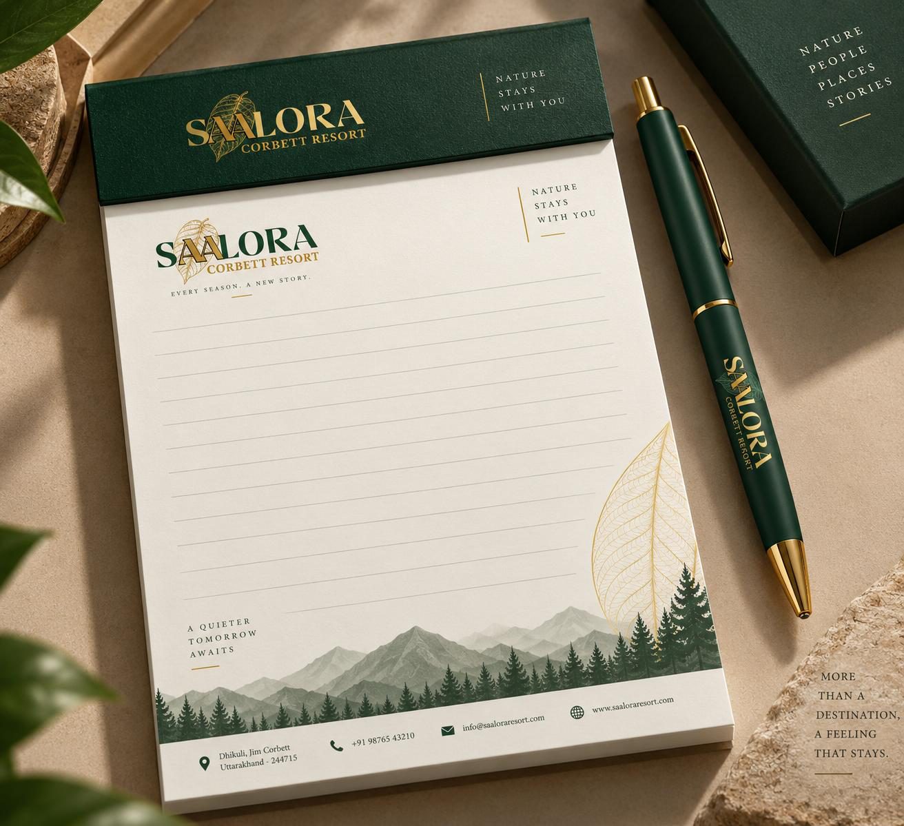 Saalora notepad and pen
