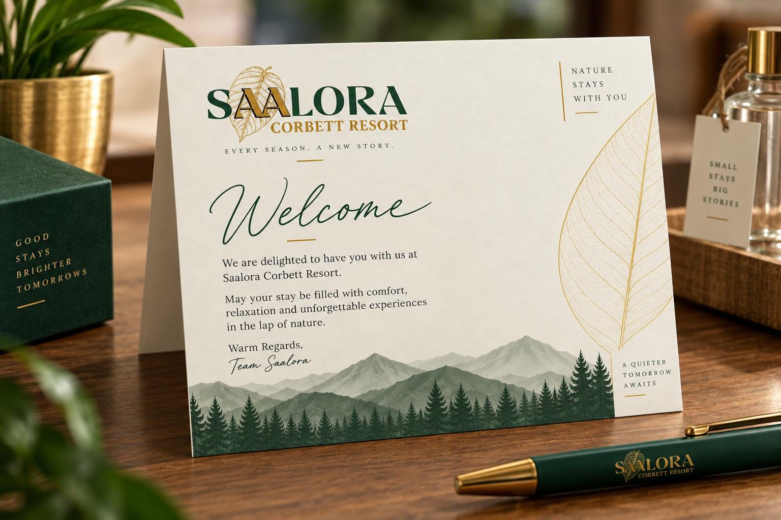 The in-room welcome card